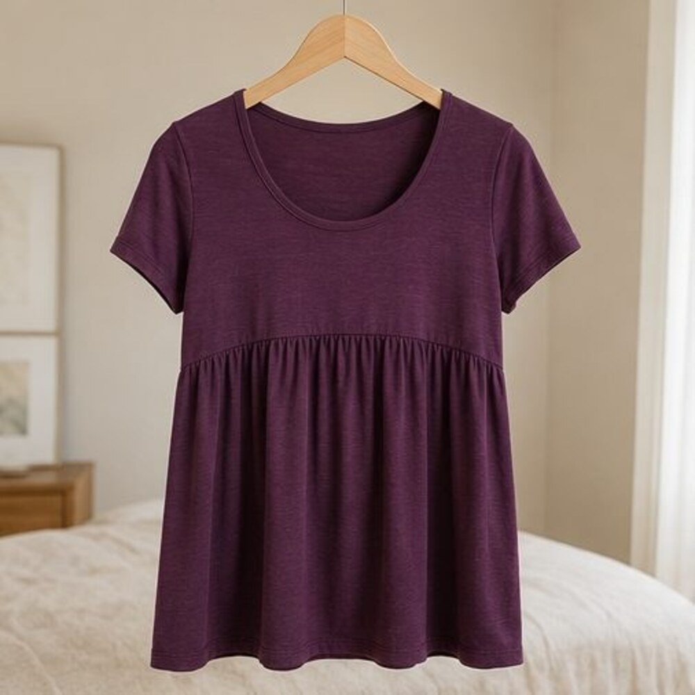 Plum Scoop Neck Babydoll Top